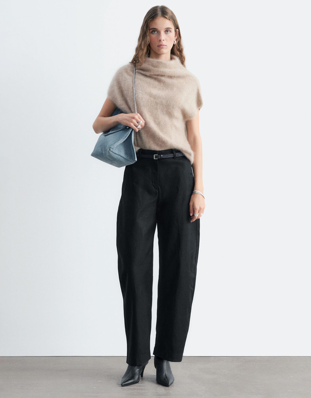 & Other Stories - Cotton Twill Barrel Leg Trousers