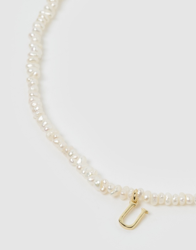 Miz Casa and Co - Pearl Letter U Necklace