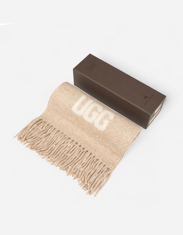 Ozwear Connection Uggs - Ugg Logo Cashmere Aus Wool Woven Scarf