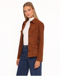 Petal & Pup - Mahlee Faux Suede Shacket - Copper Tan