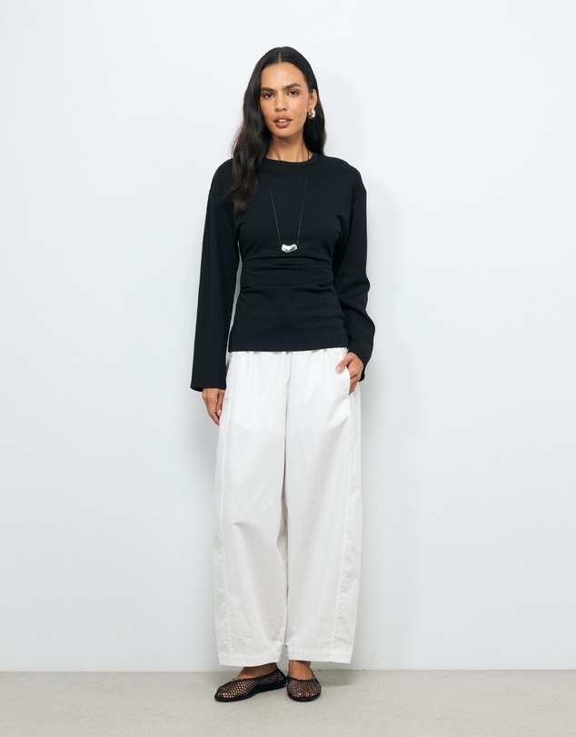 AERE - Organic Cotton Barrel Leg Pants