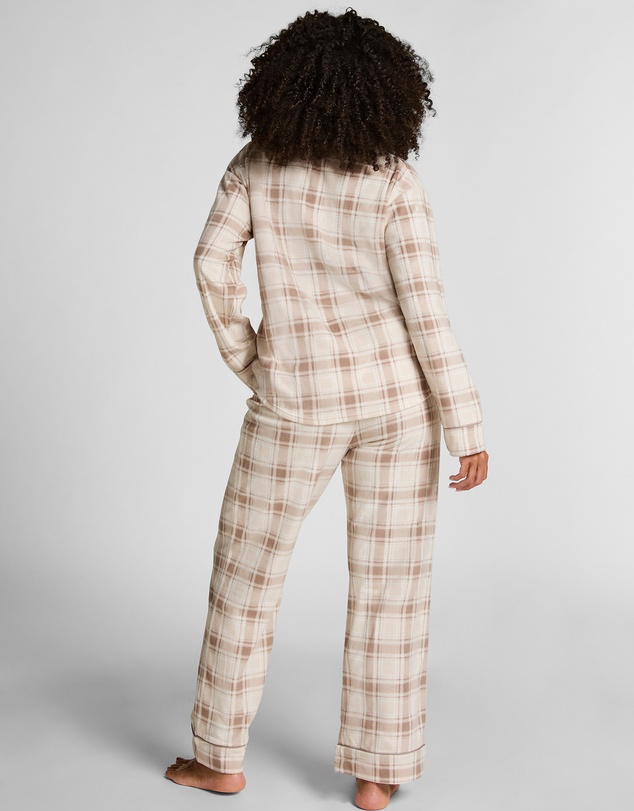 Hunkemoller - Long Sleeve Polar Fleece Check PJ Set