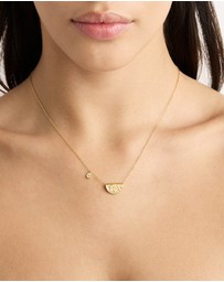 By Charlotte - Gold Lotus Birthstone Necklace - March