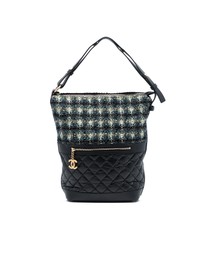 Pre-Loved by Azura Reborn - Pre-Loved Quilted Aged Calfskin and Tweed Casual Style Hobo