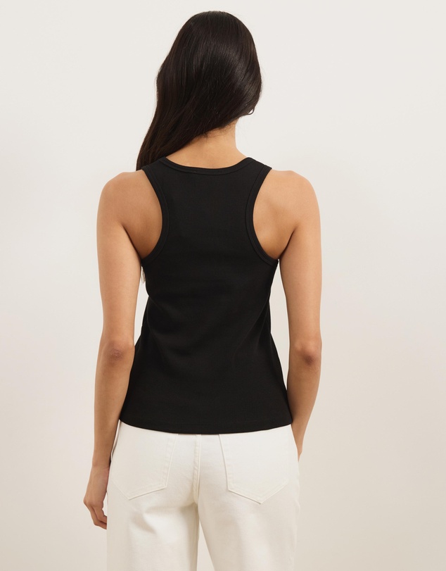 Atmos&Here - Ava Deep Scoop Organic Rib Racer Back Tank Top