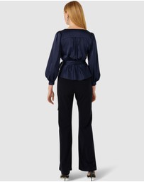 SACHA DRAKE - Satin Faux Wrap Top