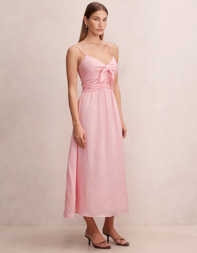 Forever New - Isabella Tie Front Linen Midi Dress