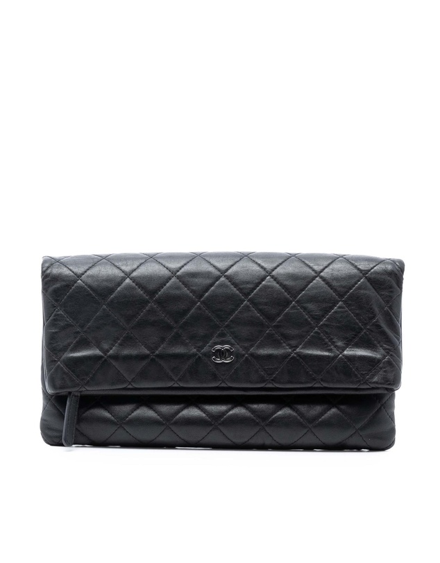 Pre-Loved by Azura Reborn - Pre-Loved Quilted Lambskin CC Beauty Foldover Clutch