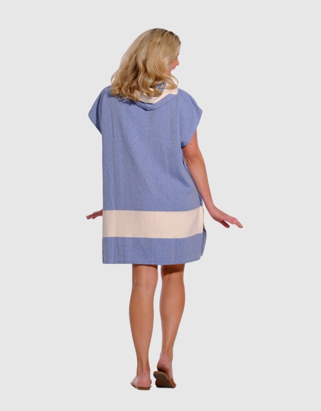 Tolu Australia - Adult Hooded Beach Towel in King Blue – Quick-Dry Swim Poncho for Swimming & Surfing