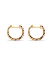 Michael Hill - Ruby Huggie Hoop Earrings in 10kt Yellow Gold