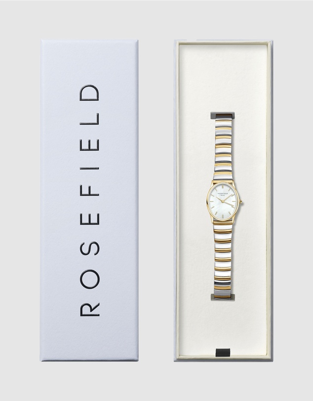 Rosefield - The Oval Two-Tone Half Moon Bracelet Watch