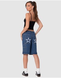 EDIKTED - Stargirl Denim Bermuda Shorts