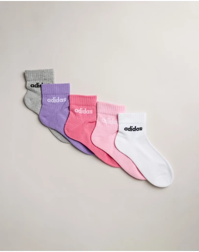 adidas Performance - 5-Pack Linear Ankle Socks - Kids