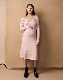 Soon Maternity - Twist Off shoulder Dress
