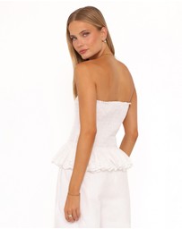 Petal & Pup - Stori Shirred Top - White Broderie