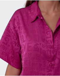 Bras N Things - Jacqui Short Sleeve Shirt - Magenta
