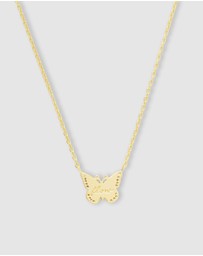 Wanderlust + Co - Butterfly Pearl & Gold Necklace