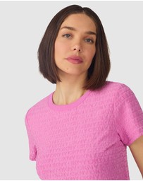 DKNY - Jacquard Logo Terry Short Sleeve T-Shirt & Pant Long Pyjama Set