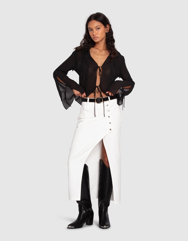 Belle & Bloom - Can't Forget You Denim Midi Skirt