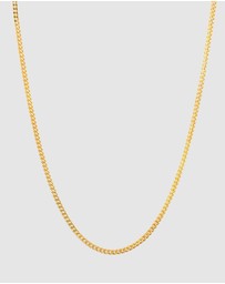 Kuzzoi - ICONIC EXCLUSIVE - Necklace Men Curb Chain Basic Fine in 925 Sterling Silver Gold Plated
