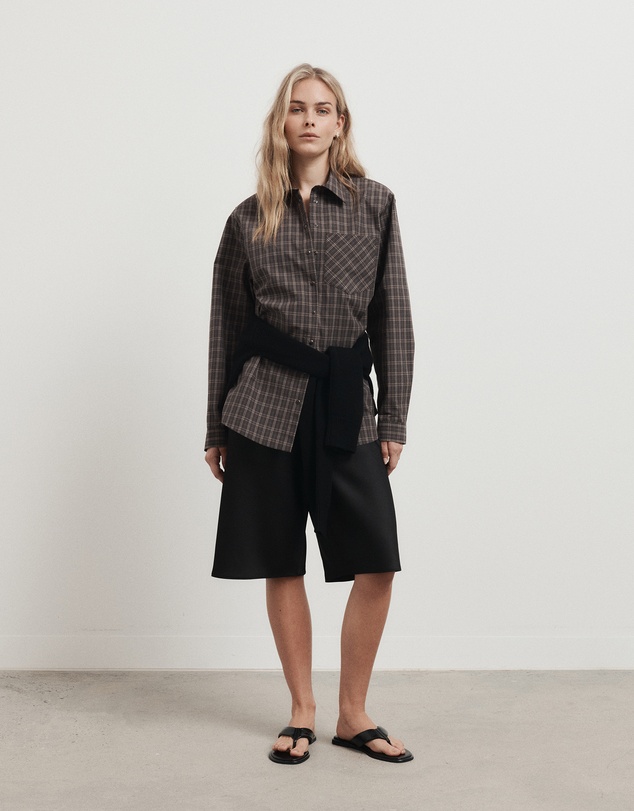 Witchery - Check Shoulder Pad Shirt