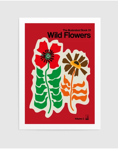 Olive et Oriel - The Illustrated Book Of Wild Flowers Vol.2 Red by Frances Collett Art Print