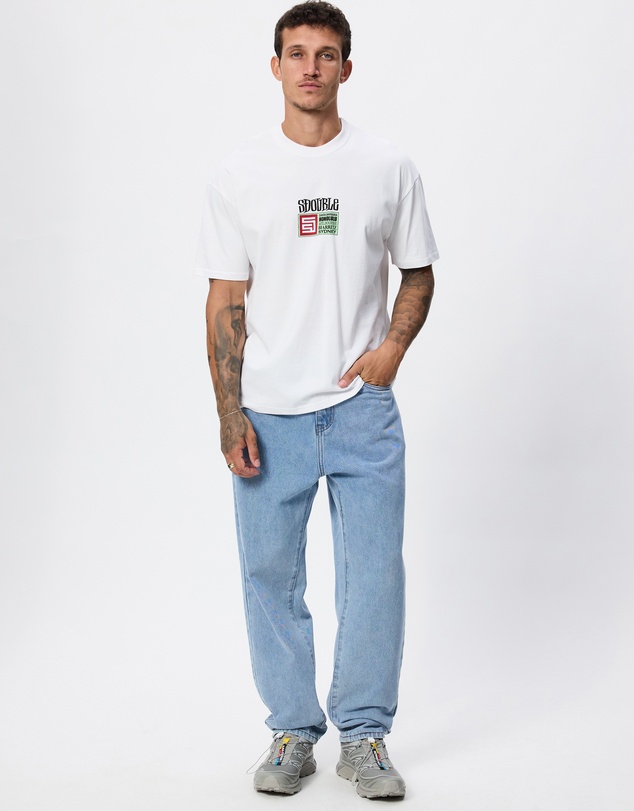 S Double - Embroidered Five Pocket Standard Jeans