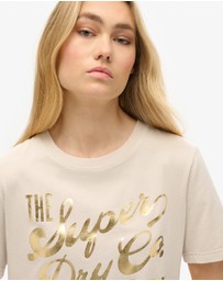 Superdry - Luxe Metallic Logo Relaxed Tee
