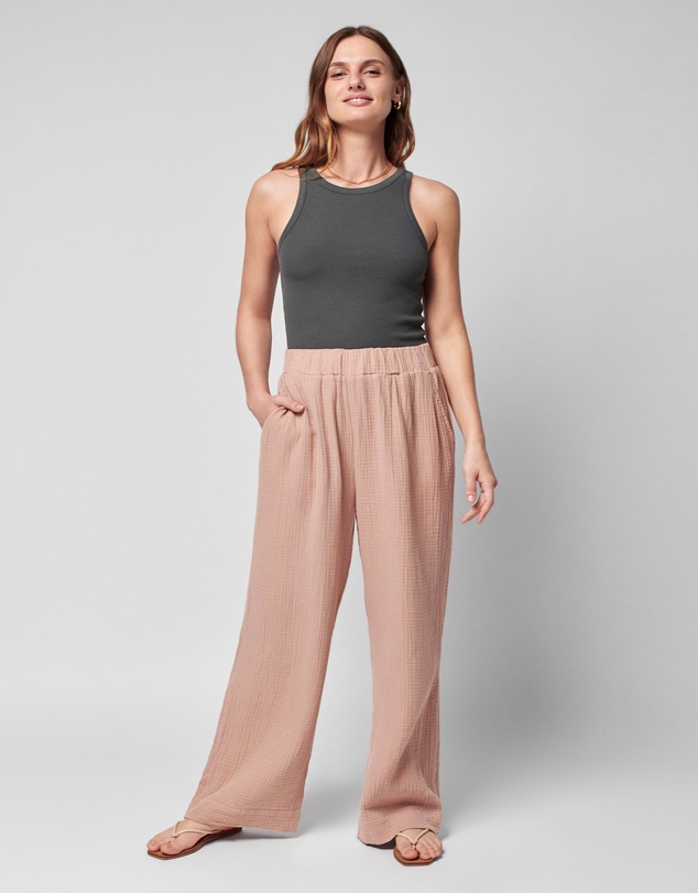 Faherty - Dream Cotton Gauze Wide Leg Pant