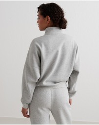 Aim'n - Varsity Blocked Half-Zip Sweater