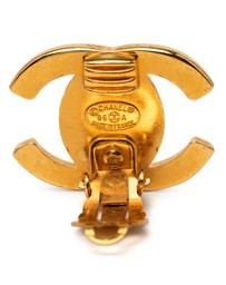 Pre-Loved by Azura Reborn - Pre-Loved Gold Plated CC Turn Lock Clip on Earrings