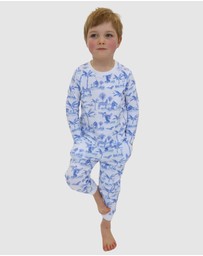 Sant And Abel - Kids Skydog Blue Toile Long PJ Set