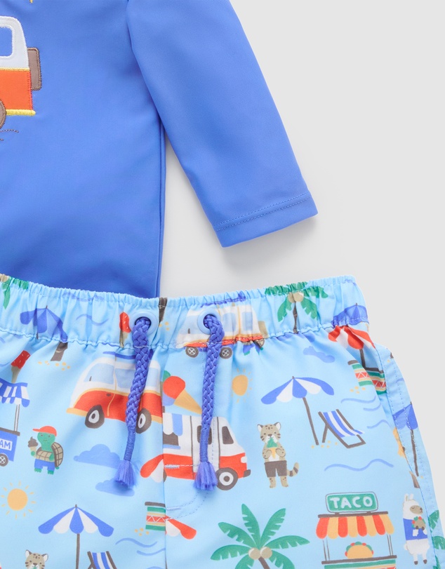 Purebaby - Board Short & Rashie Set- Kids-Babies