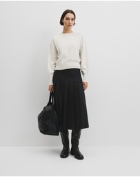 Country Road - Organically Grown Cotton Blend Crop Crew Neck Knit