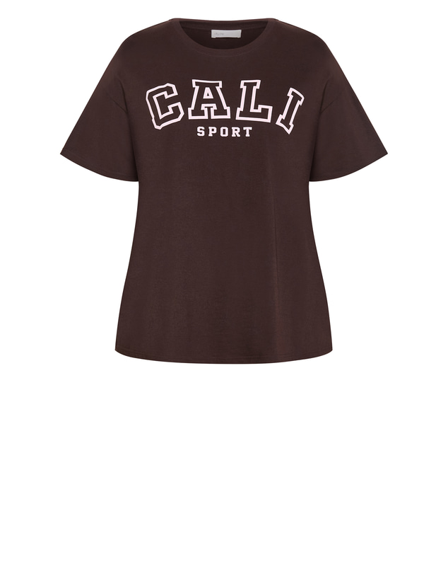 City Chic - Plus size Laid Back Cali Tee - espresso