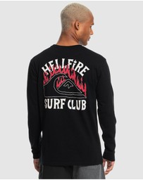 Quiksilver - Quiksilver X Stranger Things Mens Hell Fire Surf Club Long Sleeve T Shirt