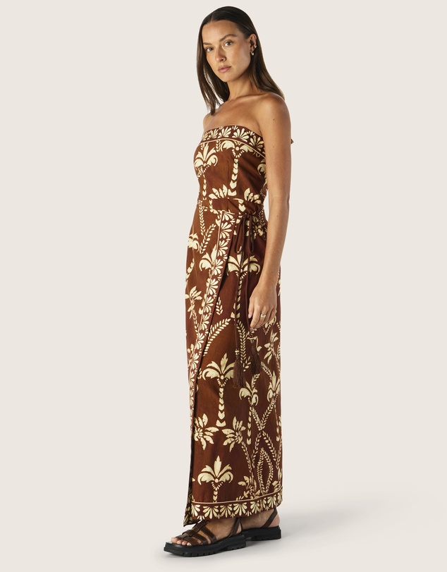 MOS The Label - Deia Print Strapless Dress