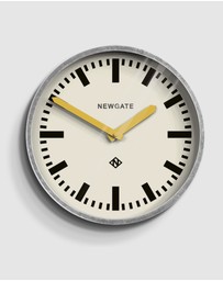 Newgate - Newgate Luggage Wall Clock Galvanised Yellow Hands