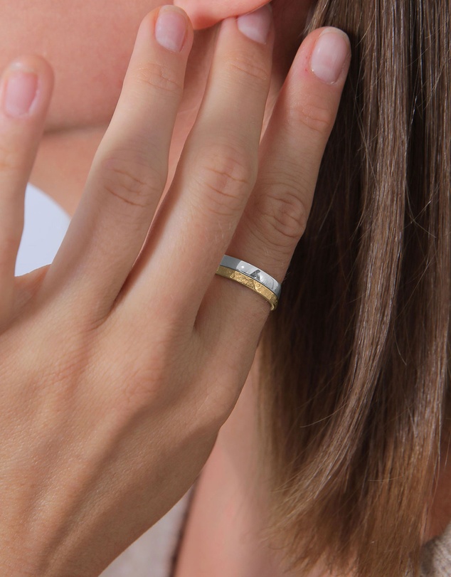 Elli Jewelry - Ring 2er Basic Set 925 Sterling Silver Bicolor