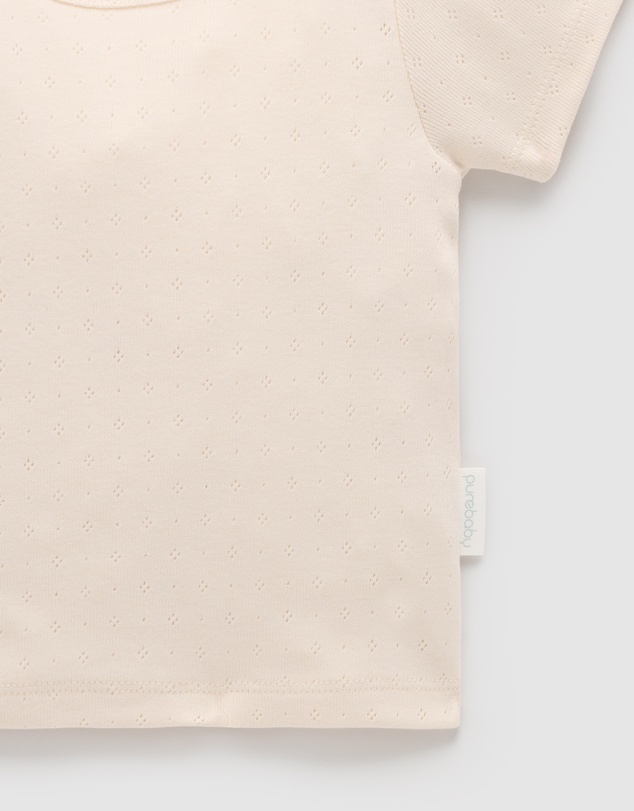 Purebaby - Pointelle Short Sleeve Tee-Kids-Babies