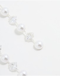 Lovisa - Silver Plated Cubic Zirconia & Pearl Drop Earrings