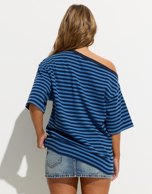 Dazie - Nostalgia Stripe Asymmetric Tee
