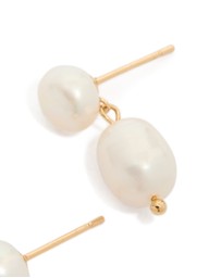 Lovisa - Gold Plated Freshwater Pearl Drop Earrings