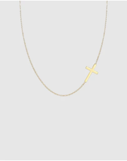 Elli Jewelry - Cross Pendant Necklace in Gold-Plated 925 Silver