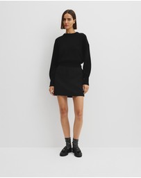 Country Road - Organically Grown Cotton Blend Crop Crew Neck Knit