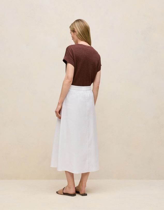 Trenery - Stretch Linen Patch Pocket Skirt in White