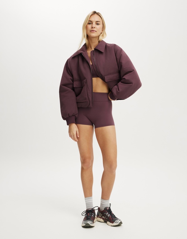 Cotton On Body Active - Collared Soft Touch Bomber Jacket