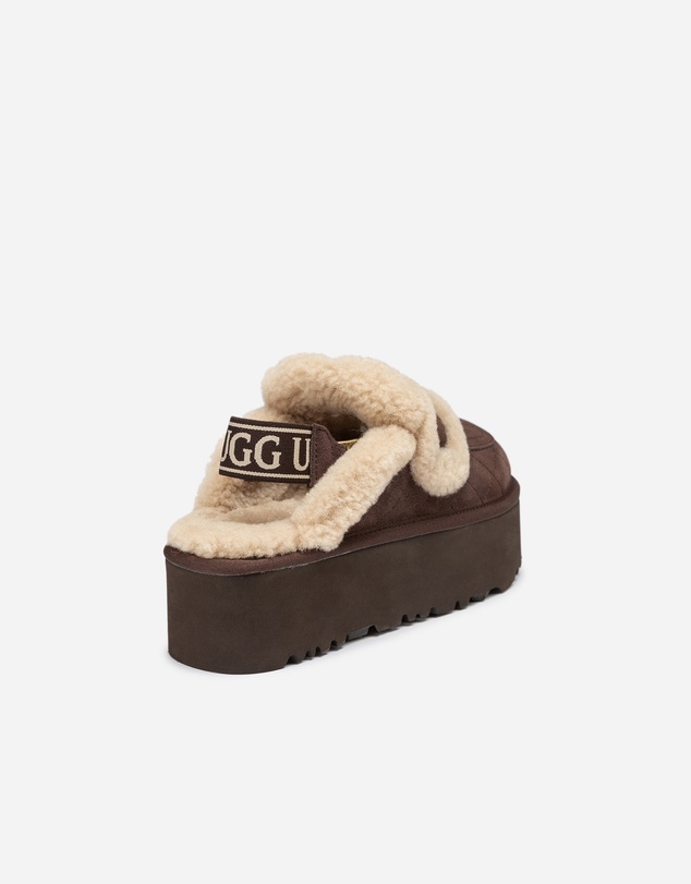 Ozwear Connection Uggs - Ugg Violet Matelassé Shearling Super Platform (6cm) Slipper (Elastic Logo) (Detachable Feature)