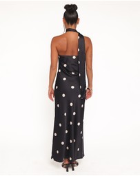 Petal & Pup - Jutta Strapless Maxi Dress - Black Polka Dot