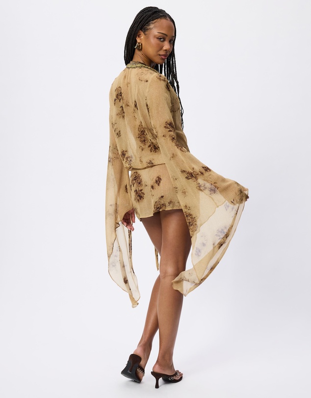 Jaded London - Iberis Chiffon Wrap Mini Dress